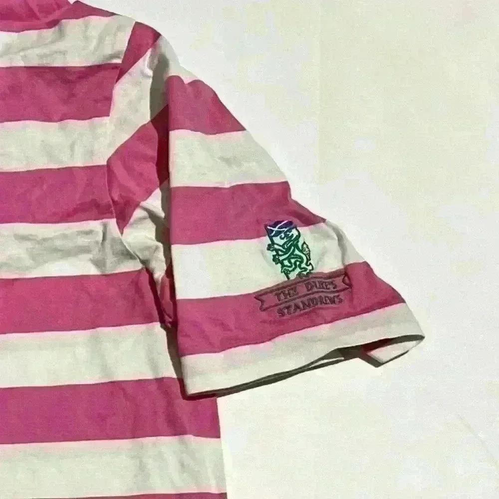 Vintage Polo Golf Ralph Lauren Mens Large Shirt Crest Striped Pima Cotton Rugby